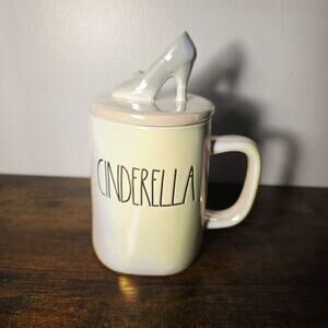 RAE DUNN Disney Princess CINDERELLA Iridescent Mug With Slipper Topper